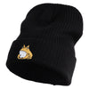 South American Horned Frog Embroidered Big Size Cuff Long Beanie - Black XL-3XL
