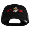 Devil Dog Embroidered Solid Cotton Twill Mesh Prostyle Cap - Black OSFM