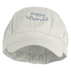 Happy Retirement Embroidered Cotton Elastic Newsboy Cap - Navy OSFM