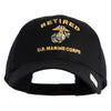 Retired US Marine Corps Embroidered Solid Cotton Twill Low Profile Cap - Black OSFM