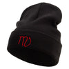 Scorpius Astrology Embroidered Big Size Acrylic Long Beanies - Black XL-3XL