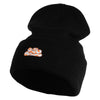 Ball Python Embroidered 12 Inch Long Knitted Beanie - Black OSFM