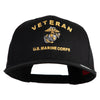Veteran US Marine Corps Embroidered Solid Cotton Twill Pro Style Cap - Black OSFM