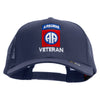 Licensed 82nd Airborne Veteran Embroidered Solid Cotton Twill Mesh Prostyle Cap - Navy OSFM