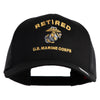 Retired US Marine Corps Embroidered Solid Cotton Twill Mesh Prostyle Cap - Black OSFM