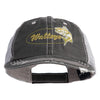 Walleye Fishing Embroidered Cotton Mesh Cap - Black OSFM