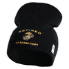 Retired US Marine Corps Symbol Embroidered 8 Inch Short Beanie Made in USA - Black OSFM