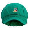 Italian Cuisine Sauce Embroidered Cotton Elastic Newsboy Cap - Lime OSFM
