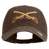 U.S. Army Cavalry Collar Insignia Embroidered Washed Solid Pigment Dyed Cotton Twill Brass Buckle Cap - Brown OSFM