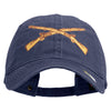 U.S Army Infantry Embroidered Washed Solid Pigment Dyed Cotton Twill Brass Buckle Cap - Navy OSFM