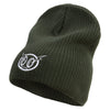 Lighting Face Embroidered Big Size Cotton Short Beanie - Olive XL-3XL