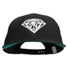Diamond Outline Embroidered Brushed Cotton Twill High Profile Extra Size Cap - Black OSFM