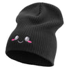 Blushing Emoji Face Embroidered Big Size Cotton Short Beanie