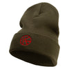 Cartoon Force Embroidered 12 Inch Long Knitted Beanie - Olive OSFM