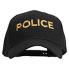 Police Letter Embroidered Big Size Structured Solid Poly Cotton Twill High Profile Pro Style Cap - Black XL-3XL