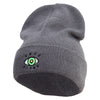 Green Eye Embroidered Big Size Superior Cotton Long Knitting Beanie - Grey XL-3XL