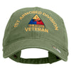 U.S. Army 1st Armored Division Embroidered Washed Solid Pigment Dyed Cotton Twill Brass Buckle Cap - Olive OSFM