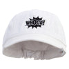 Knock Embroidered Cotton Elastic Big Size Newsboy Cap - White XL-2XL