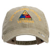 U.S. Army 2nd Armored Division Embroidered Washed Solid Pigment Dyed Cotton Twill Brass Buckle Cap - Khaki OSFM