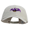 Ghostly Bat Embroidered Big Size Washed Pigment Dyed Cap - Stone XL-3XL