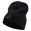 Pyramid logo Embroidered Big Size Cotton Short Beanie - Black XL-3XL