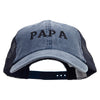 PaPa Embroidered Big Size Washed Pigment Dyed Twill Trucker Cap - Navy-Navy XL-3XL
