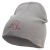Egypt Pyramind Logo Embroidered 8 inch Acrylic Short Blank Beanie - Grey OSFM