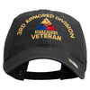 U.S. Army 3rd Armored Division Embroidered Washed Solid Pigment Dyed Cotton Twill Brass Buckle Cap - Black OSFM