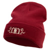 Trident Kraken Embroidered 12 Inch Long Knitted Beanie - Maroon OSFM