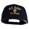 US Navy CPO Retired Military Embroidered Solid Cotton Twill Mesh Prostyle Cap - Navy OSFM