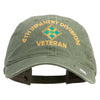 U.S. Army 4th Infantry Division Embroidered Washed Solid Pigment Dyed Cotton Twill Brass Buckle Cap - Olive OSFM