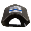 Thin Blue Line USA Flag Embroidered Big Size Structured Solid Poly Cotton Twill High Profile Pro Style Cap - Olive XL-3XL