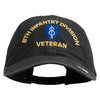 U.S. Army 8th Infantry Division Embroidered Washed Solid Pigment Dyed Cotton Twill Brass Buckle Cap - Black OSFM