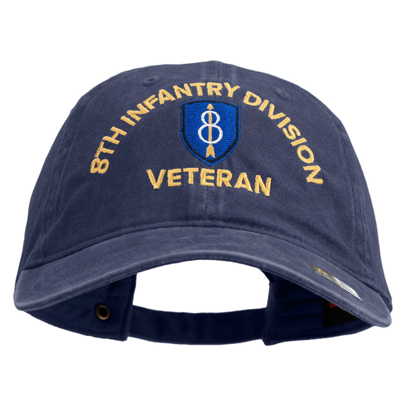 U.S. Army 8th Infantry Division Embroidered Washed Solid Pigment