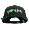 Halloween Monster Embroidered Brushed Cotton Twill High Profile Extra Size Cap - Black XL-3XL