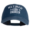 Retired Flight Engineer Embroidered Washed Solid Pigment Dyed Cotton Twill Brass Buckle Cap - Navy OSFM
