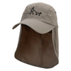 Walking The Dog Embroidered Men's UV 50+ Drawstring Flap Cap - Olive OSFM