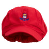 Beach Party Logo Embroidered Cotton Elastic Newsboy Cap - Red OSFM