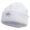 Halloween Ghost Embroidered Big Size Reversible Micro Fleece Cap - White XL-3XL
