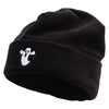 Halloween Ghost Embroidered Big Size Reversible Micro Fleece Cap - Black XL-3XL