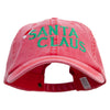 Christmas Hat Santa Claus Embroidered Big Size Washed Pigment Dyed Cap - Red XL-3XL