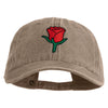 Mini Rose Patched Unstructured Pigment Dyed Cotton Cap - Khaki OSFM