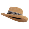 Women's Paper Braid Tweed Roll Up Brim Hat - Toast OSFM