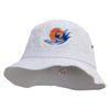 Fishing Hook Logo Embroidered Big Size Men's Linen Ivy Cap - White XL-2XL