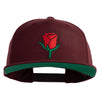 Mini Rose Patched Wool Blend Prostyle Snapback Cap - Maroon OSFM