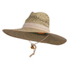 UPF 50+ Rush Straw Hat with Band and Trim - Natural-Khaki OSFM