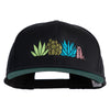 Succulent Arrangement Embroidered Big Size 6 Panels Flat Bill Snapback - Black XL-3XL