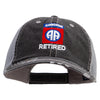 Licensed 82nd Airborne Retired Embroidered Low Profile Special Cotton Mesh Cap - Black OSFM