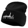 New York Skyline Embroidered Big Size Acrylic Long Beanie - Black XL-3XL