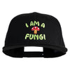 I Am a Fungi Embroidered Flat Bill Snapback Twill Cap - Black OSFM